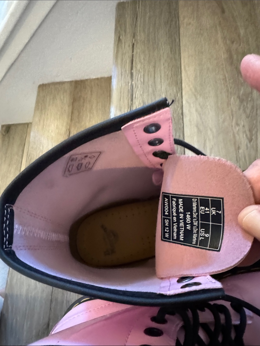 Dr. Martens Pink Patent 1460 Lace-Up Combat Boots - Picture 2 of 8